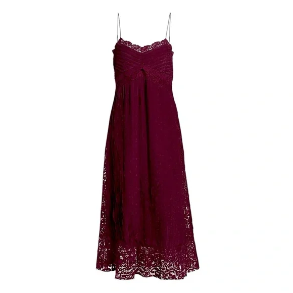 soft lace dresses Elegant Return Someday Woven Lace Midi Dress main image 1